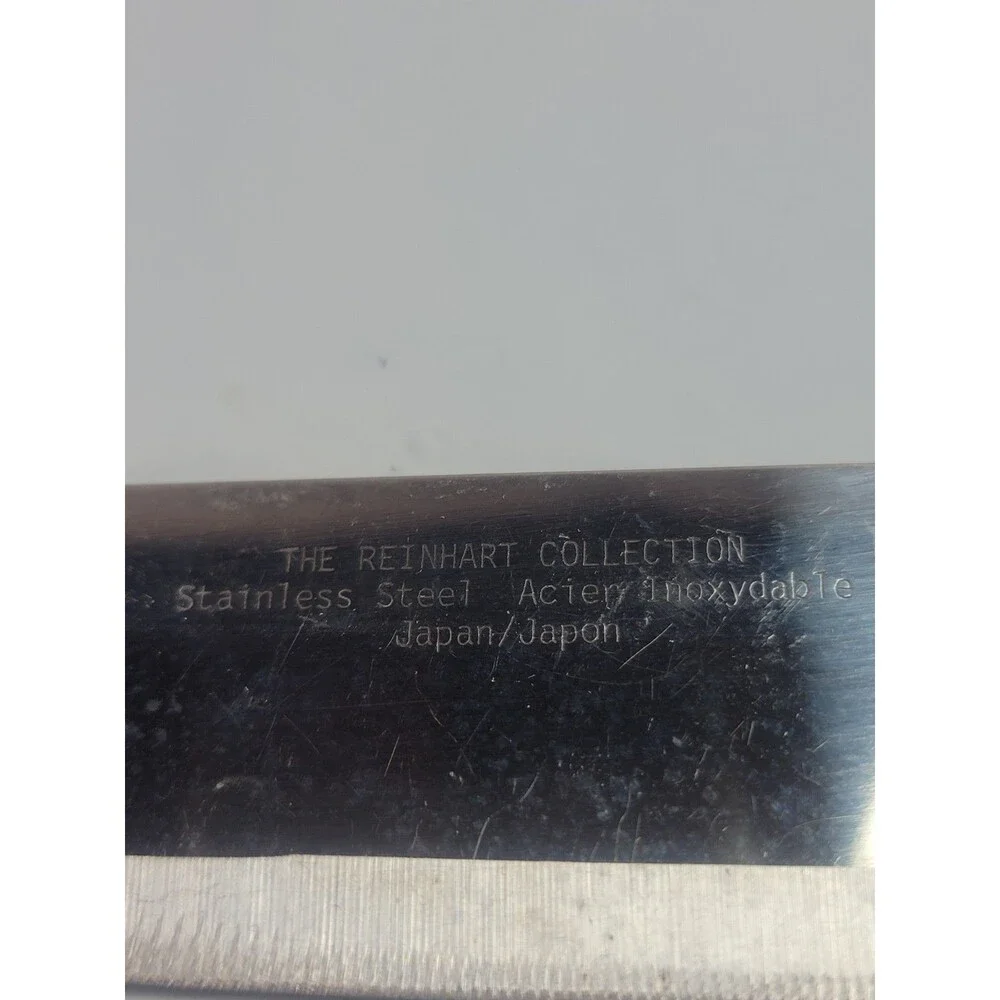 The Reinhart Collection Japan Stainless Steel Serrated Chef Knife Black Handle